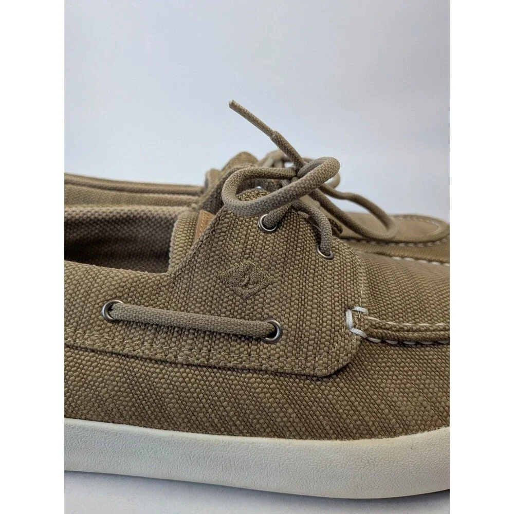 Sperry Shoes Men's Size 13 Bahama Boat Hybrid Slip On Baja Linen Beige Canvas